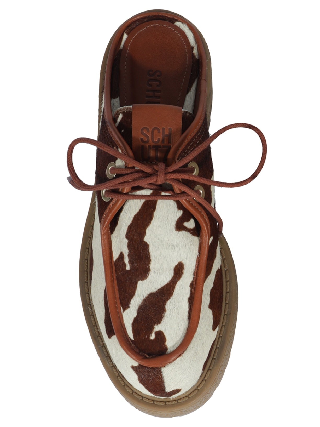 Mocassim Feminina Tratorado Mule Andrea Camurça Estampa Animal Print Schutz