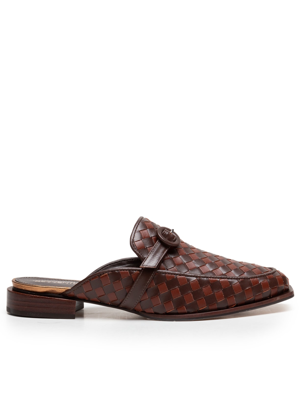 Mocassim Feminino Bicolor em Couro - Marrom