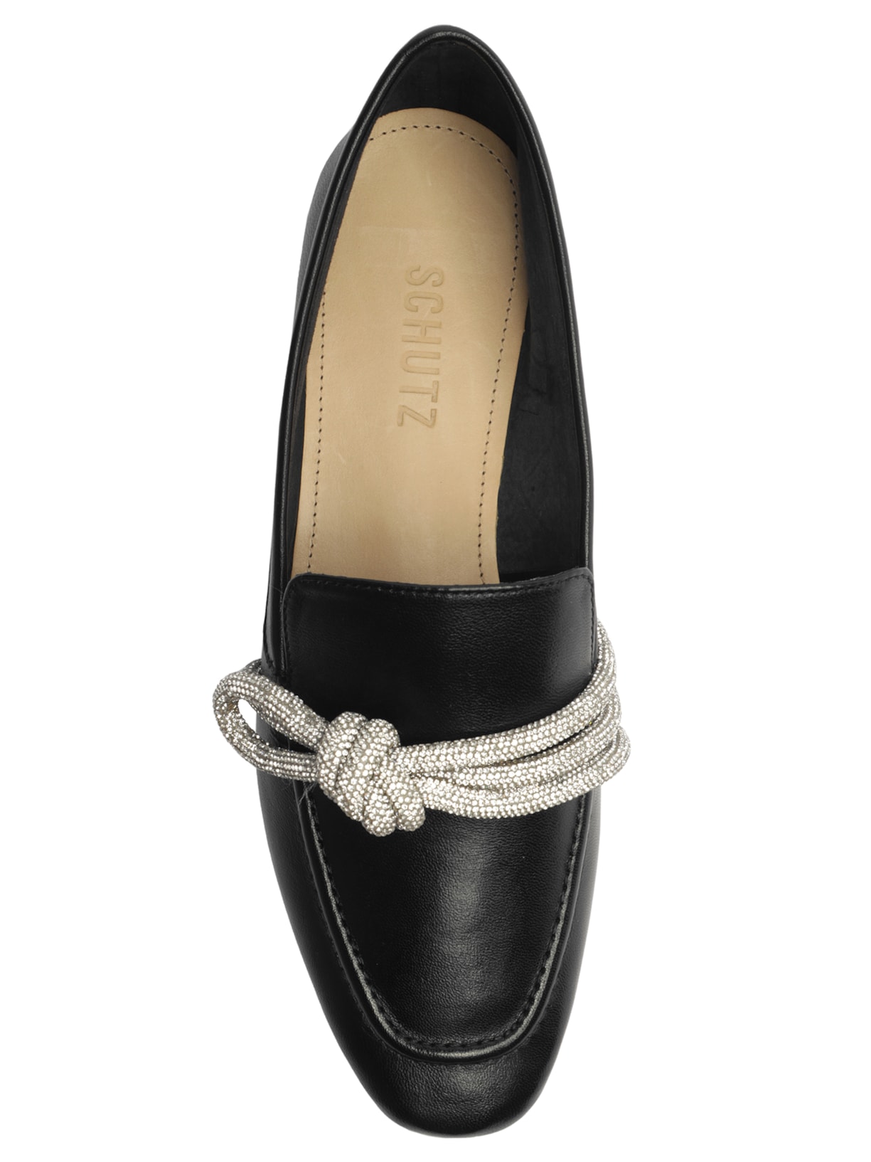 Mocassim Feminino Brilho Preto Schutz