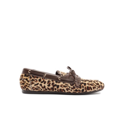 Mocassim Feminino Camurça - Animal Print