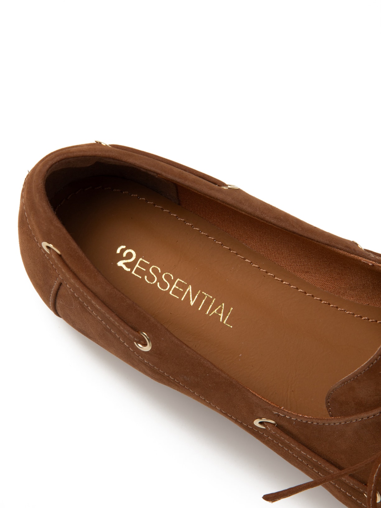 Mocassim Feminino Com Amarração Em Couro Marrom '2Essential