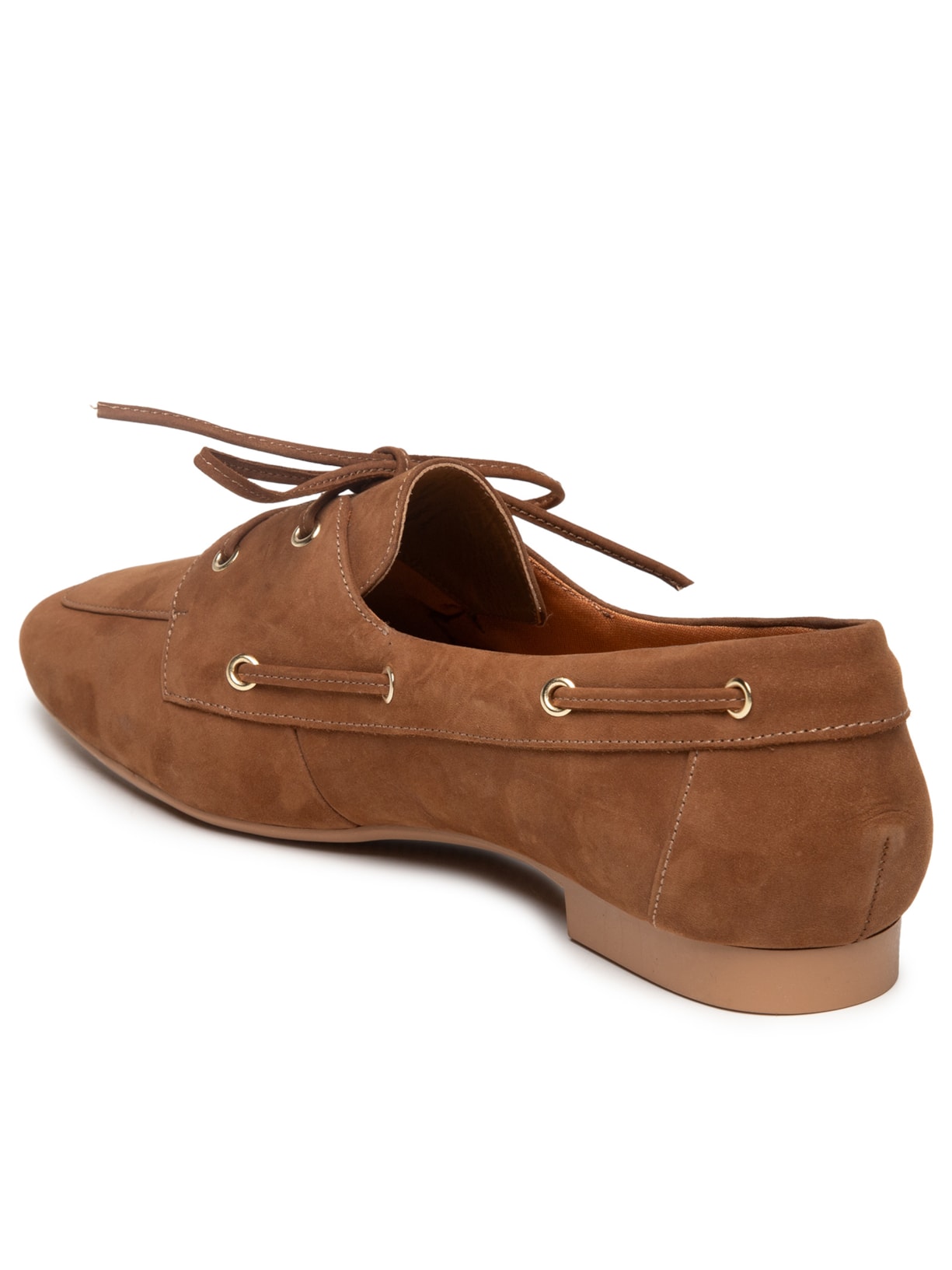 Mocassim Feminino Com Amarração Em Couro Marrom '2Essential