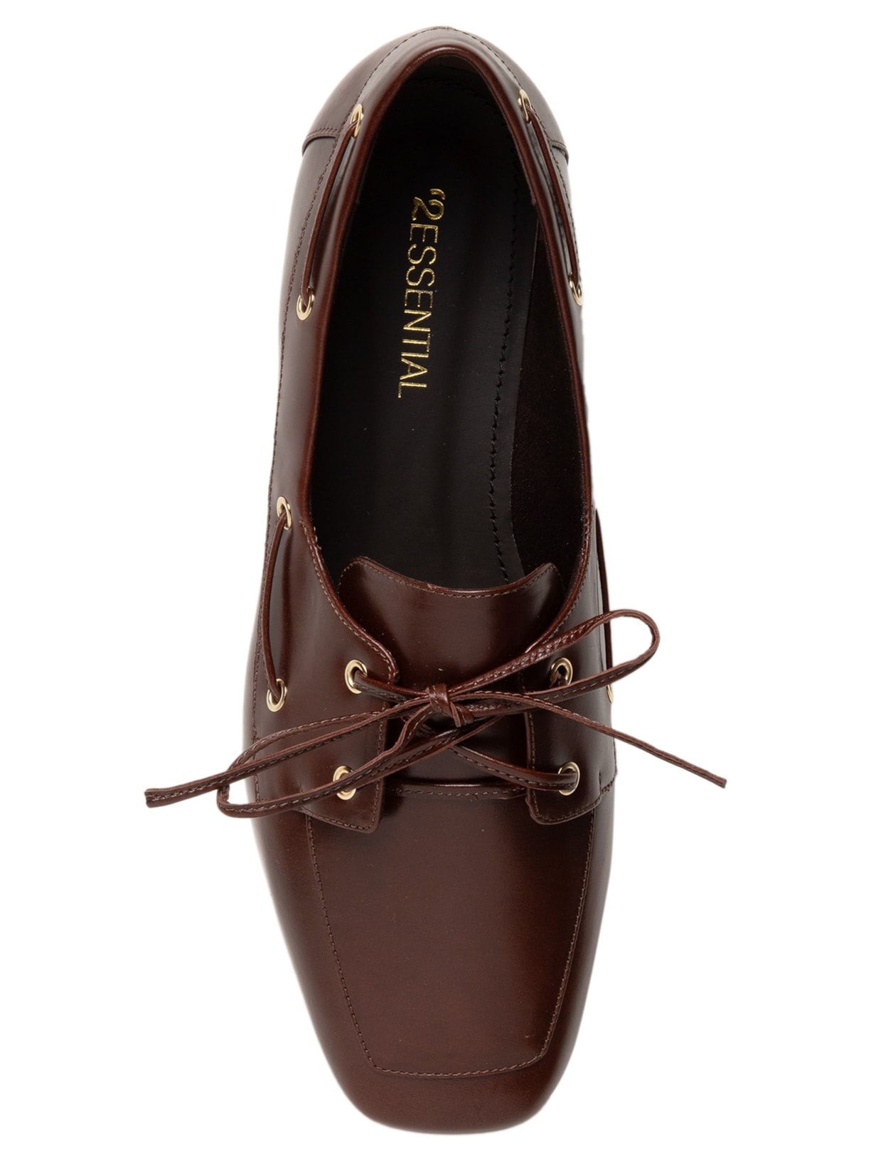 Mocassim Feminino Com Amarração Em Couro Marrom '2Essential