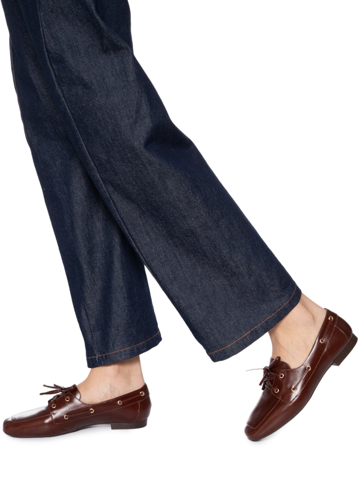 Mocassim Feminino Com Amarração Em Couro Marrom '2Essential