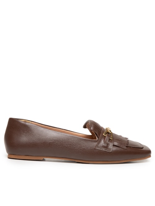 Mocassim Feminino Com Franja - Marrom