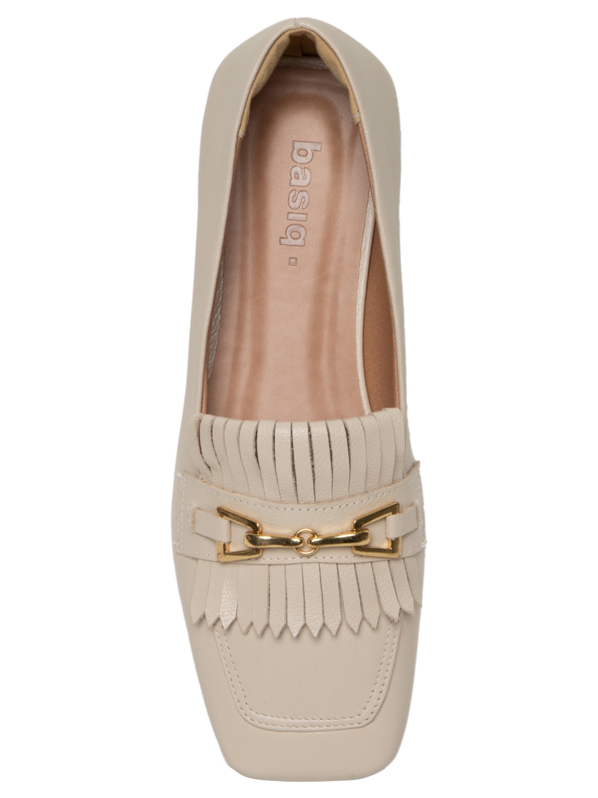 Mocassim Feminino Com Franja Off White Basiq