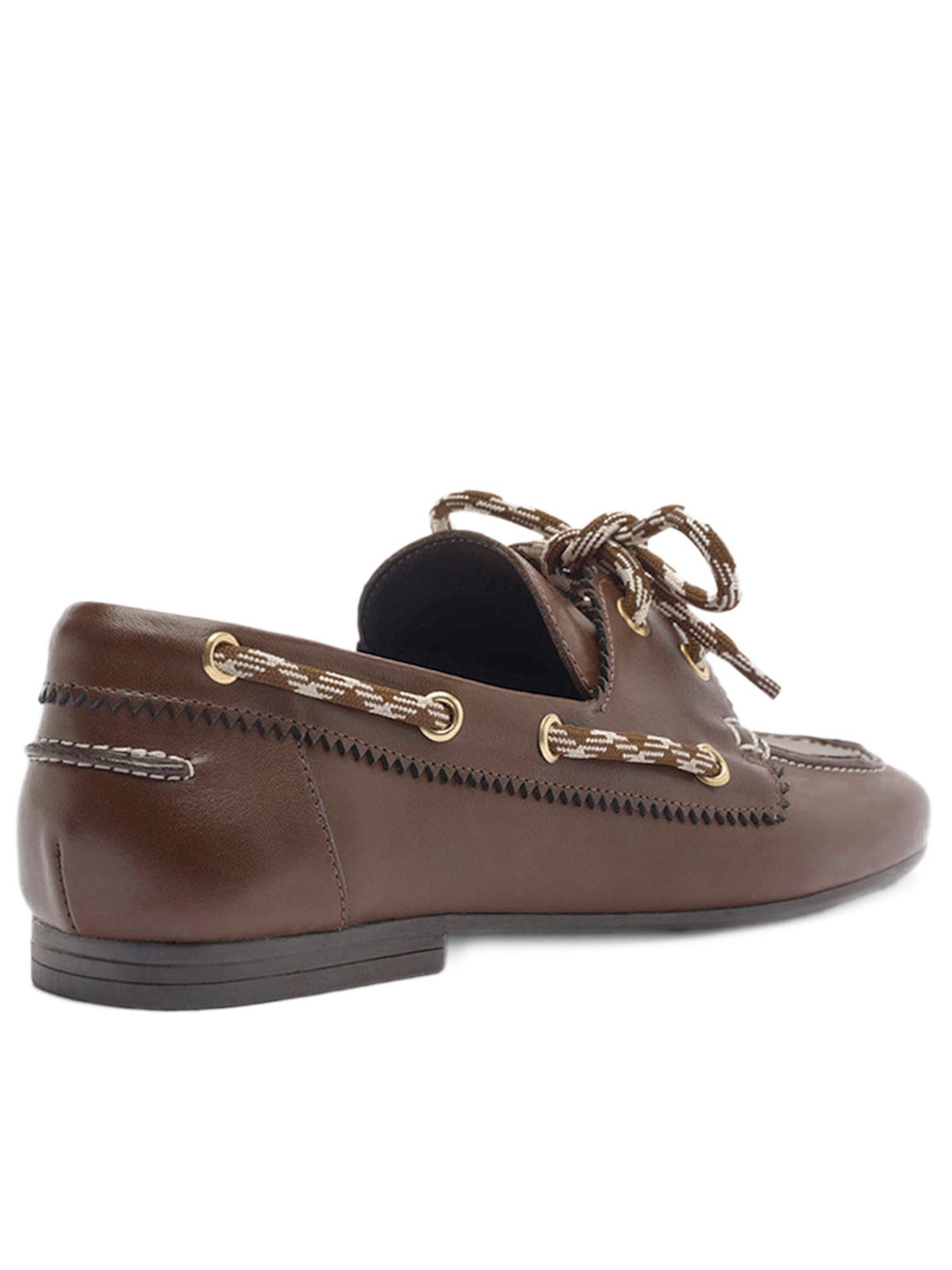 Mocassim Feminino Couro Bico Redondo Laço Marrom Arezzo