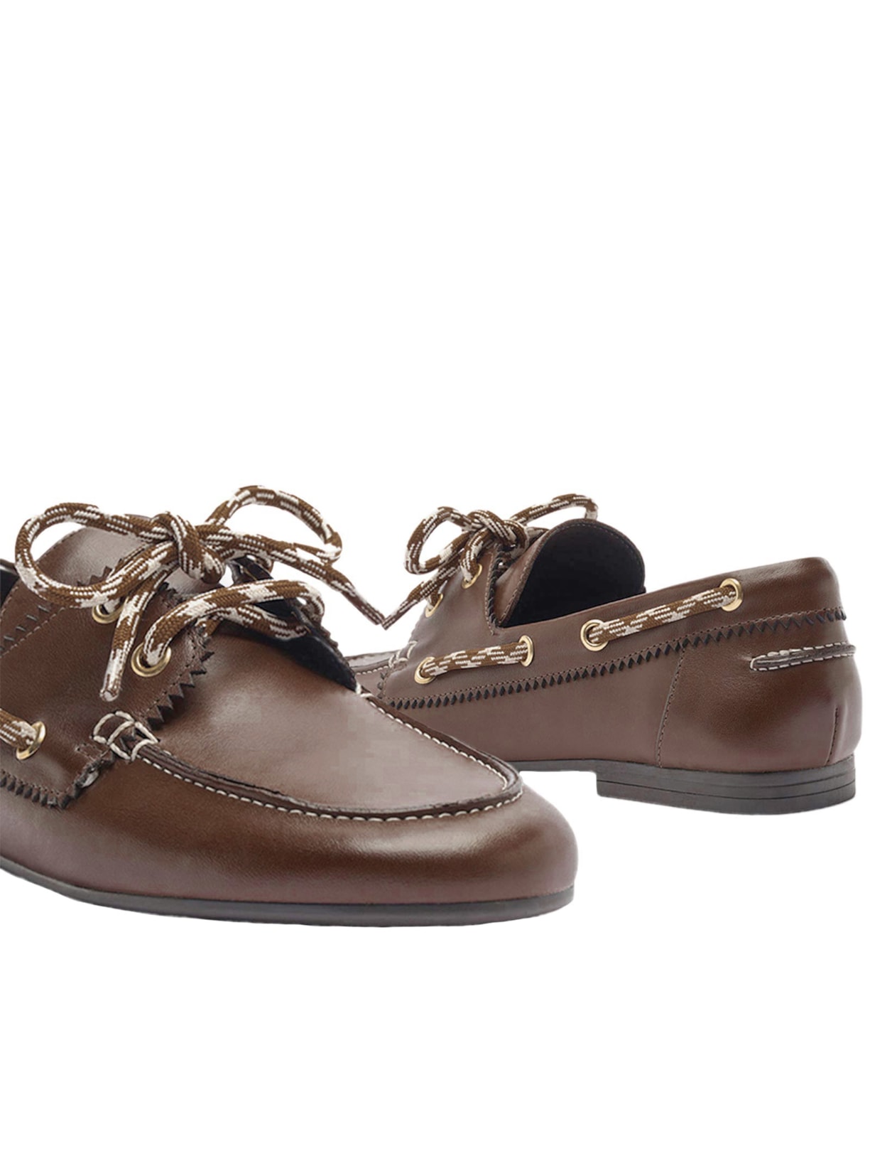 Mocassim Feminino Couro Bico Redondo Laço Marrom Arezzo