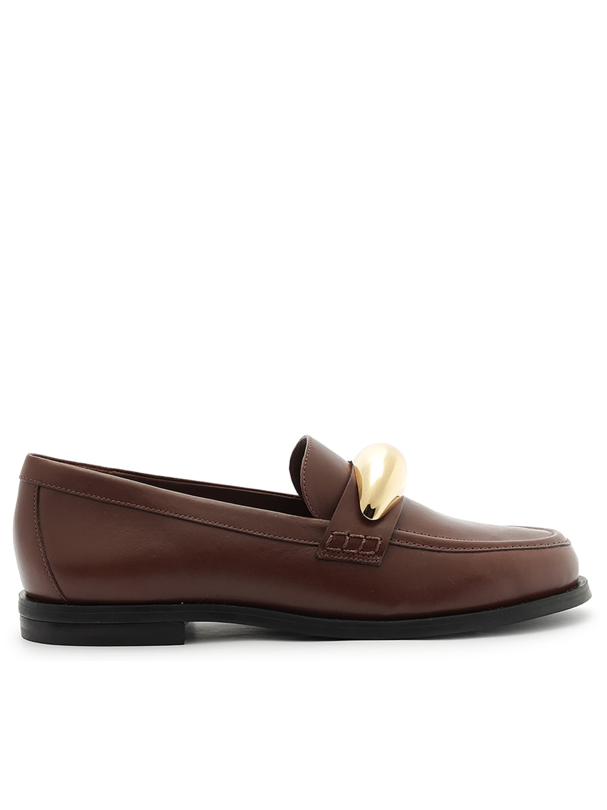 Mocassim Feminino Couro Metal Bold - Marrom