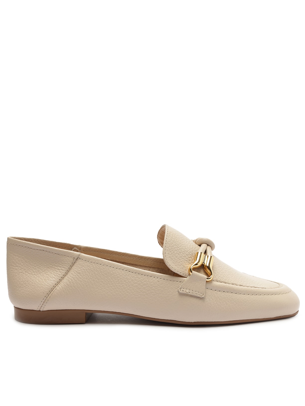 Mocassim Feminino Couro Tiras Nó - Bege