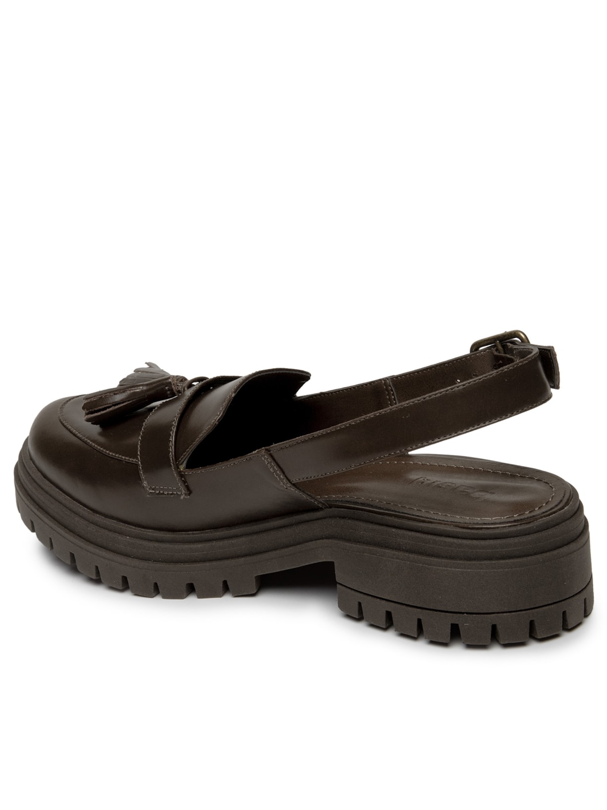 Mocassim Feminino Couro Tratorado Clog Marrom Basiq