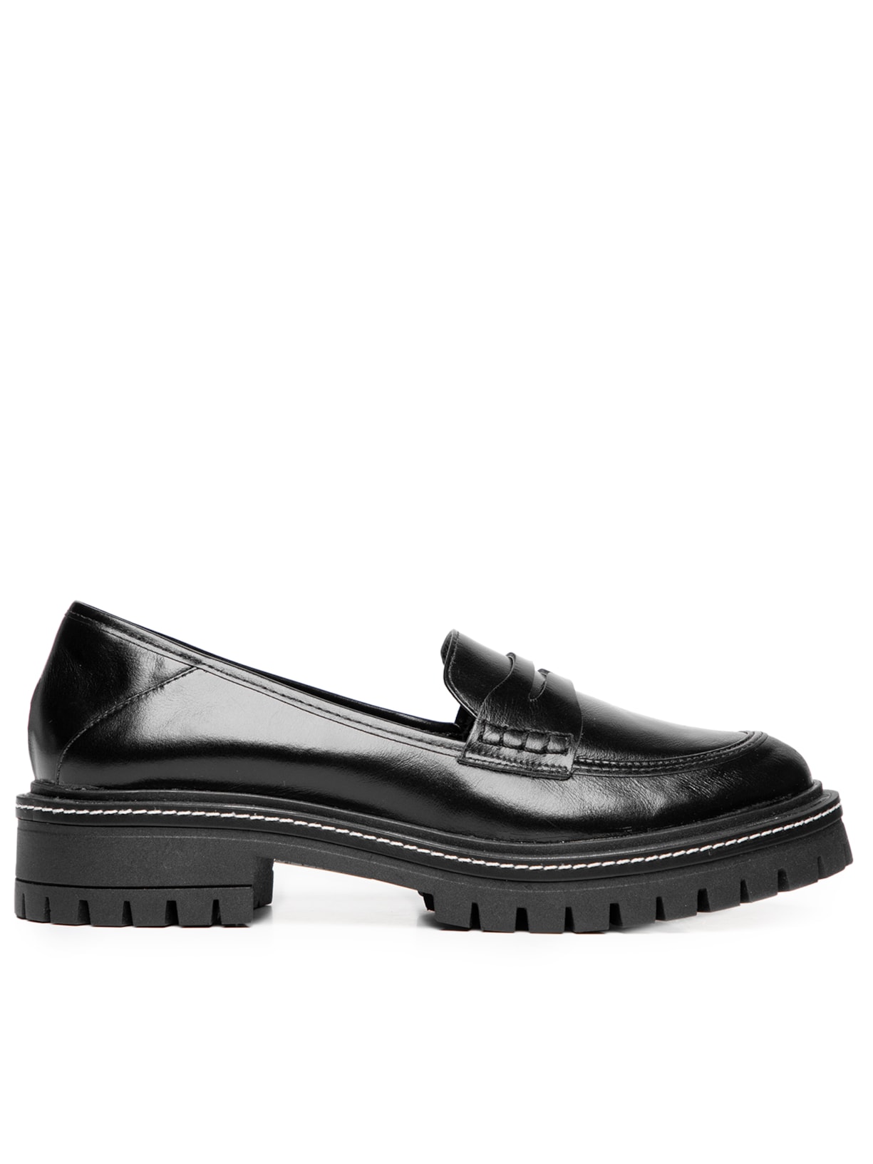Mocassim Feminino Couro Tratorado - Preto
