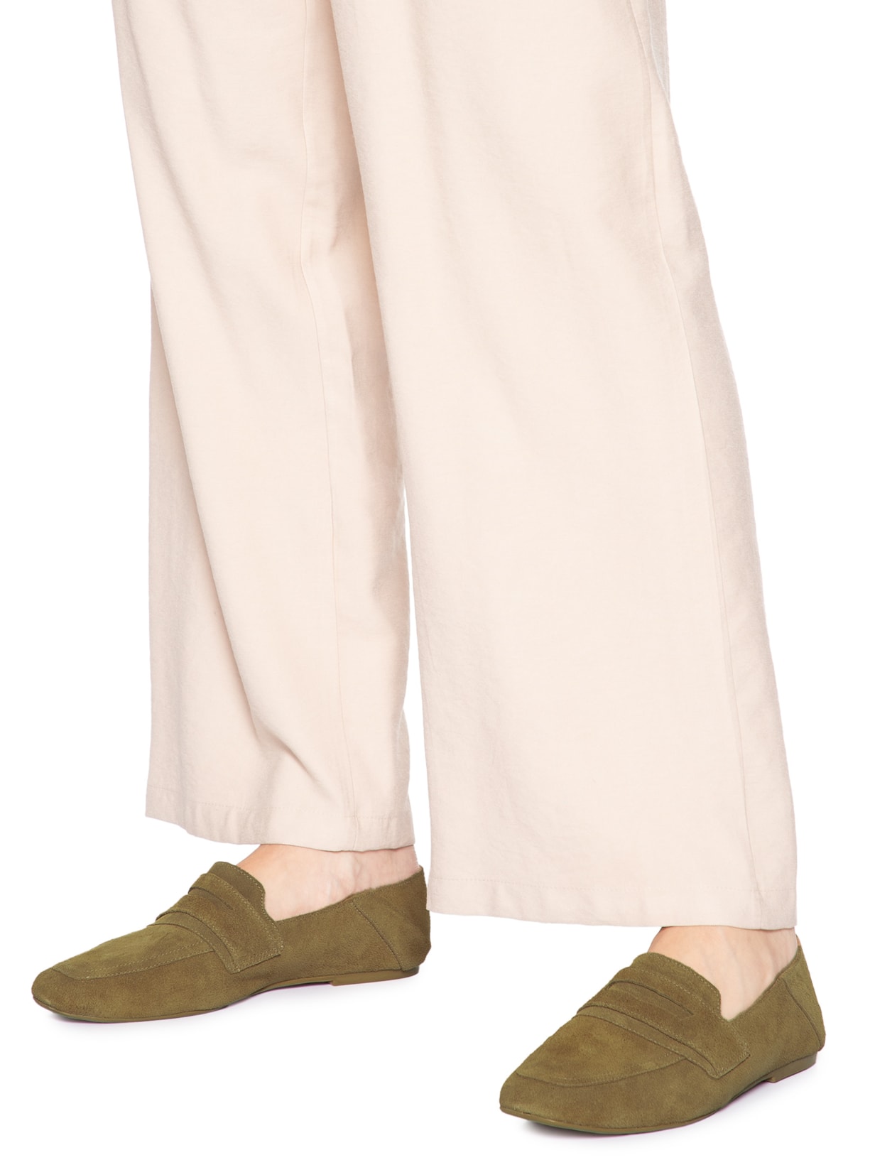 Mocassim Feminino de Camurça 2 Em 1 Bege Basiq