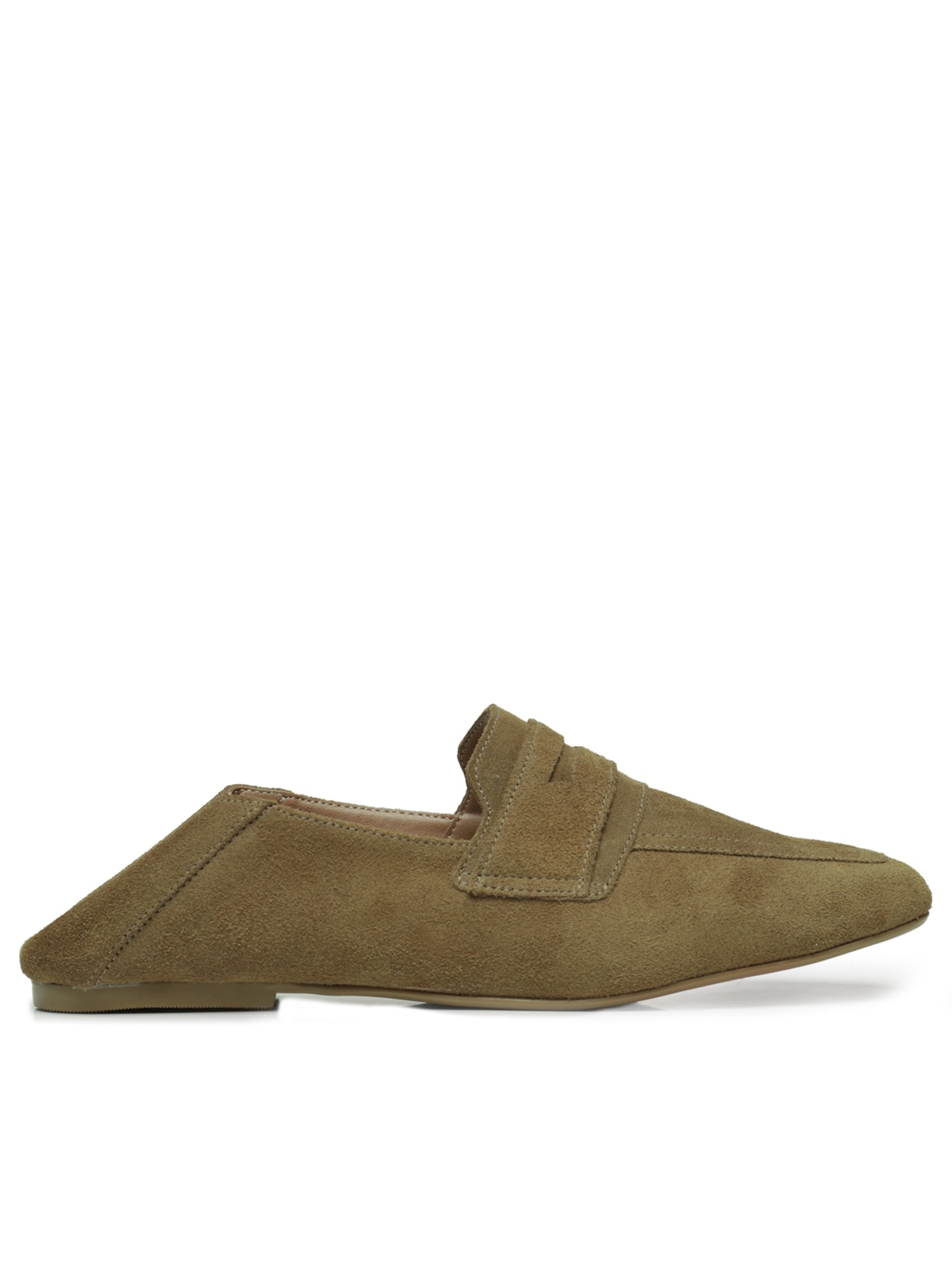 Mocassim Feminino de Camurça 2 Em 1 Bege Basiq