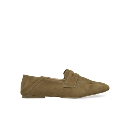 Mocassim Feminino de Camurça 2 Em 1 - Bege