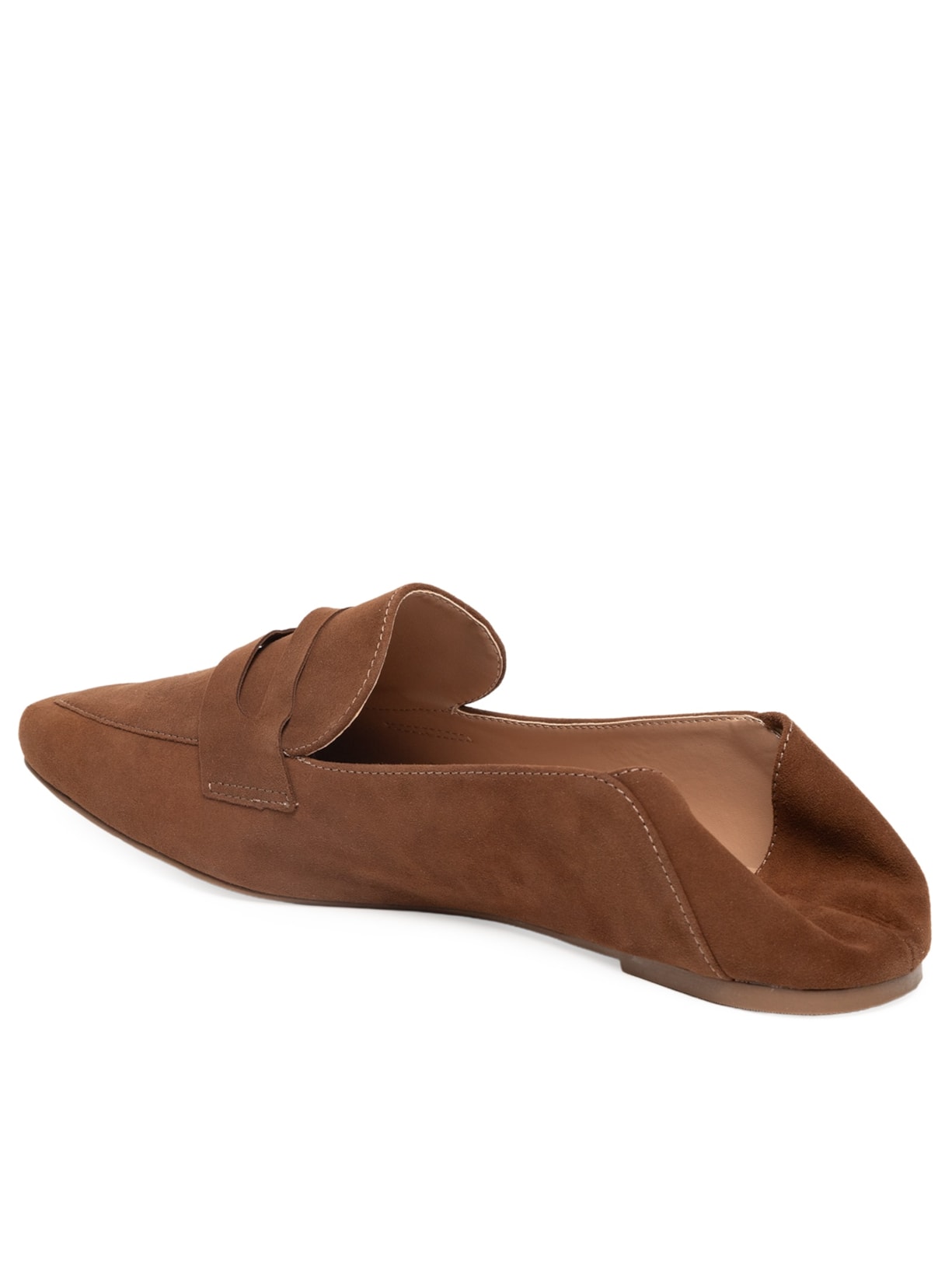 Mocassim Feminino Em Camurça Com Calcanhar Dobrável Marrom Market 33