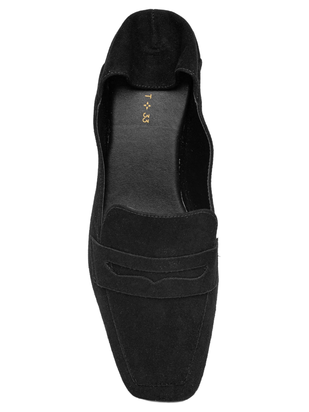 Mocassim Feminino Em Camurça Com Calcanhar Dobrável Preto Market 33