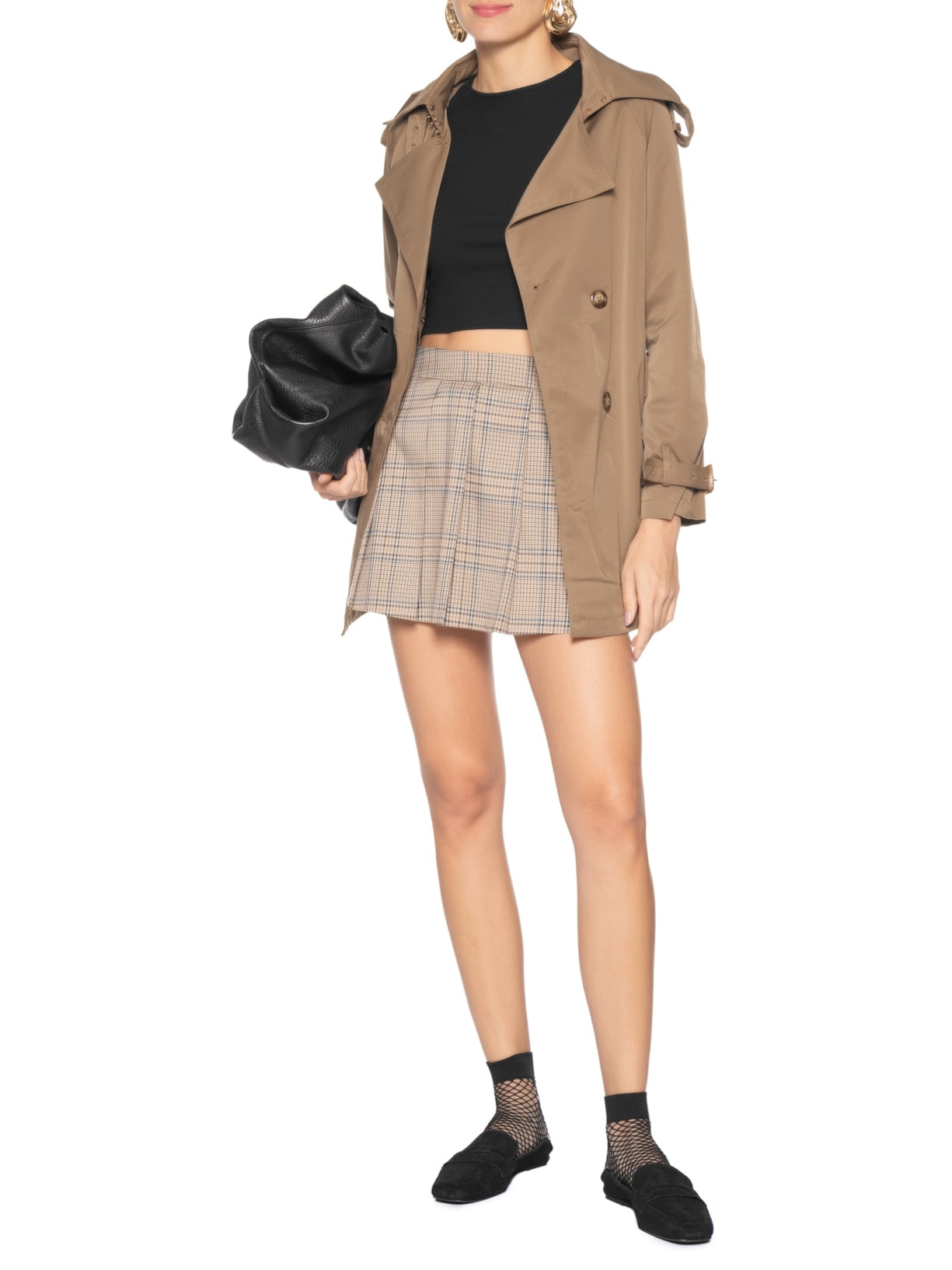 Mocassim Feminino Em Camurça Com Calcanhar Dobrável Preto Market 33