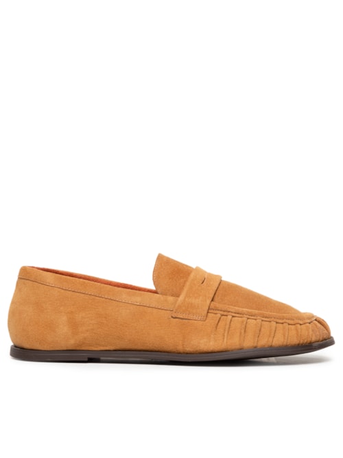 Mocassim Feminino em Camurça - Marrom