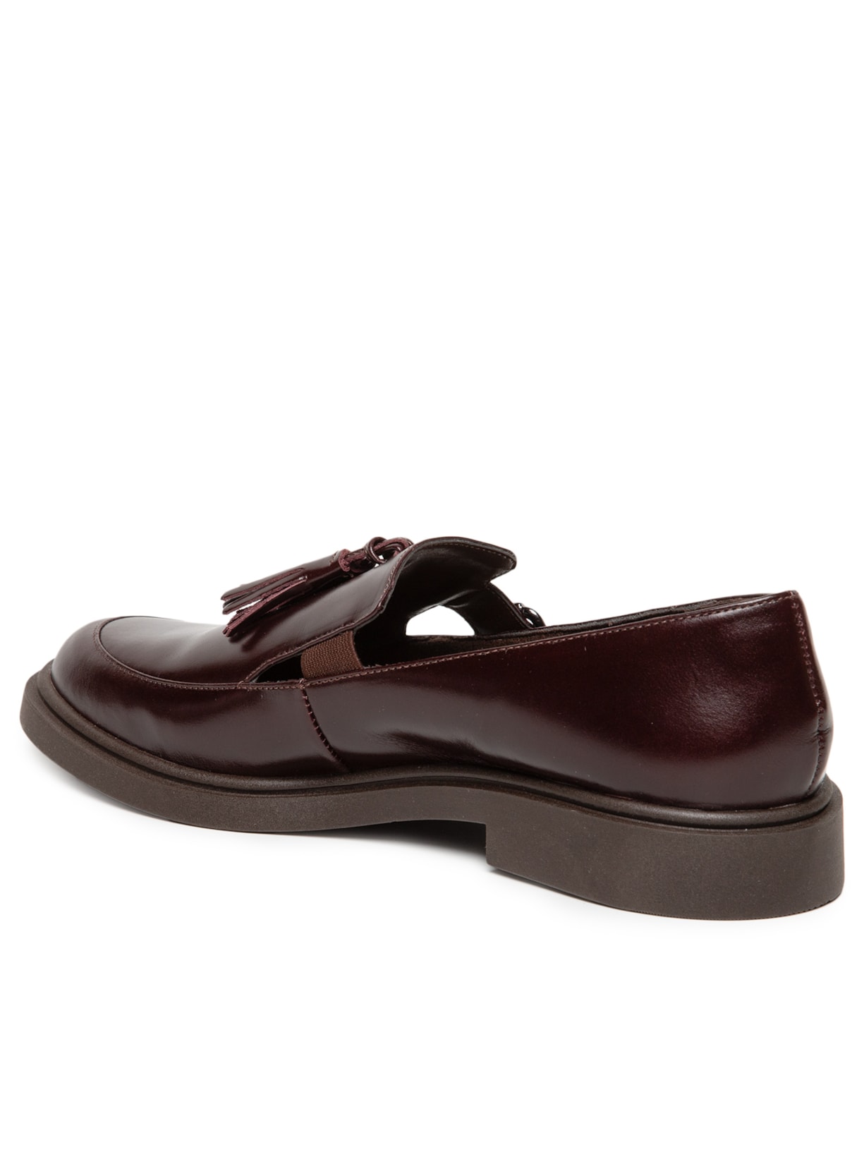 Mocassim Feminino Em Couro Com Amarração Marrom Basiq