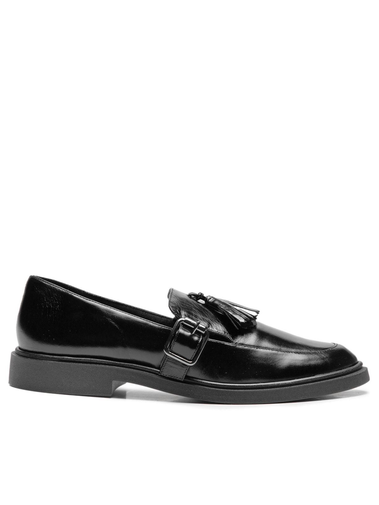 Mocassim Feminino em Couro com Amarração - Preto