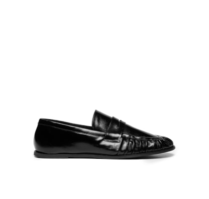 Mocassim Feminino Em Couro - Preto