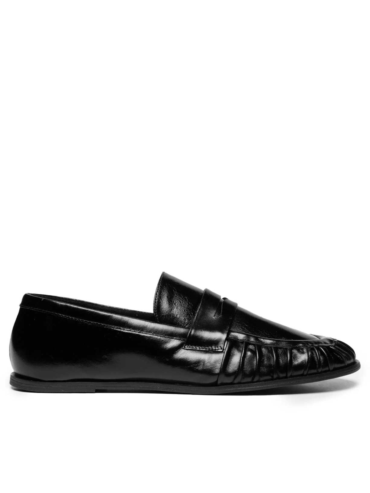 Mocassim Feminino Em Couro - Preto