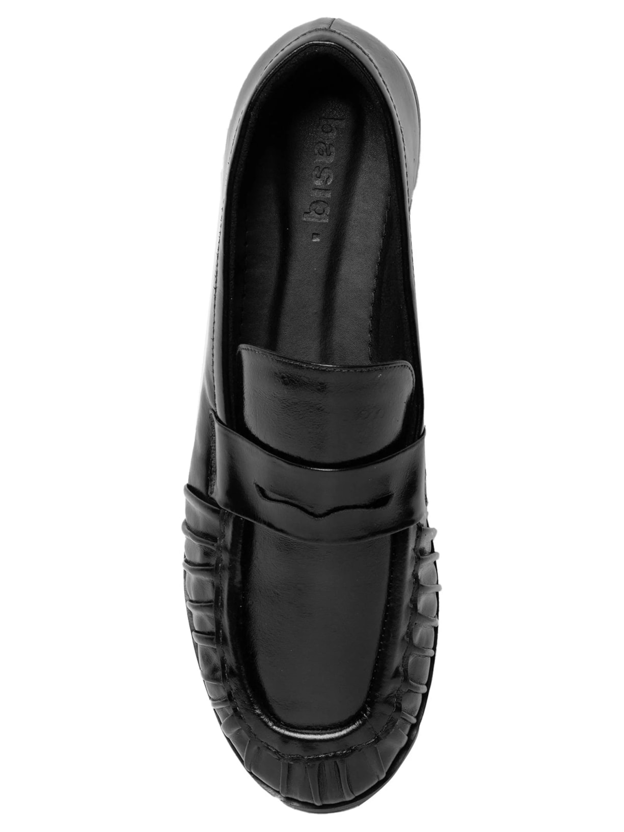 Mocassim Feminino Em Couro Preto Basiq