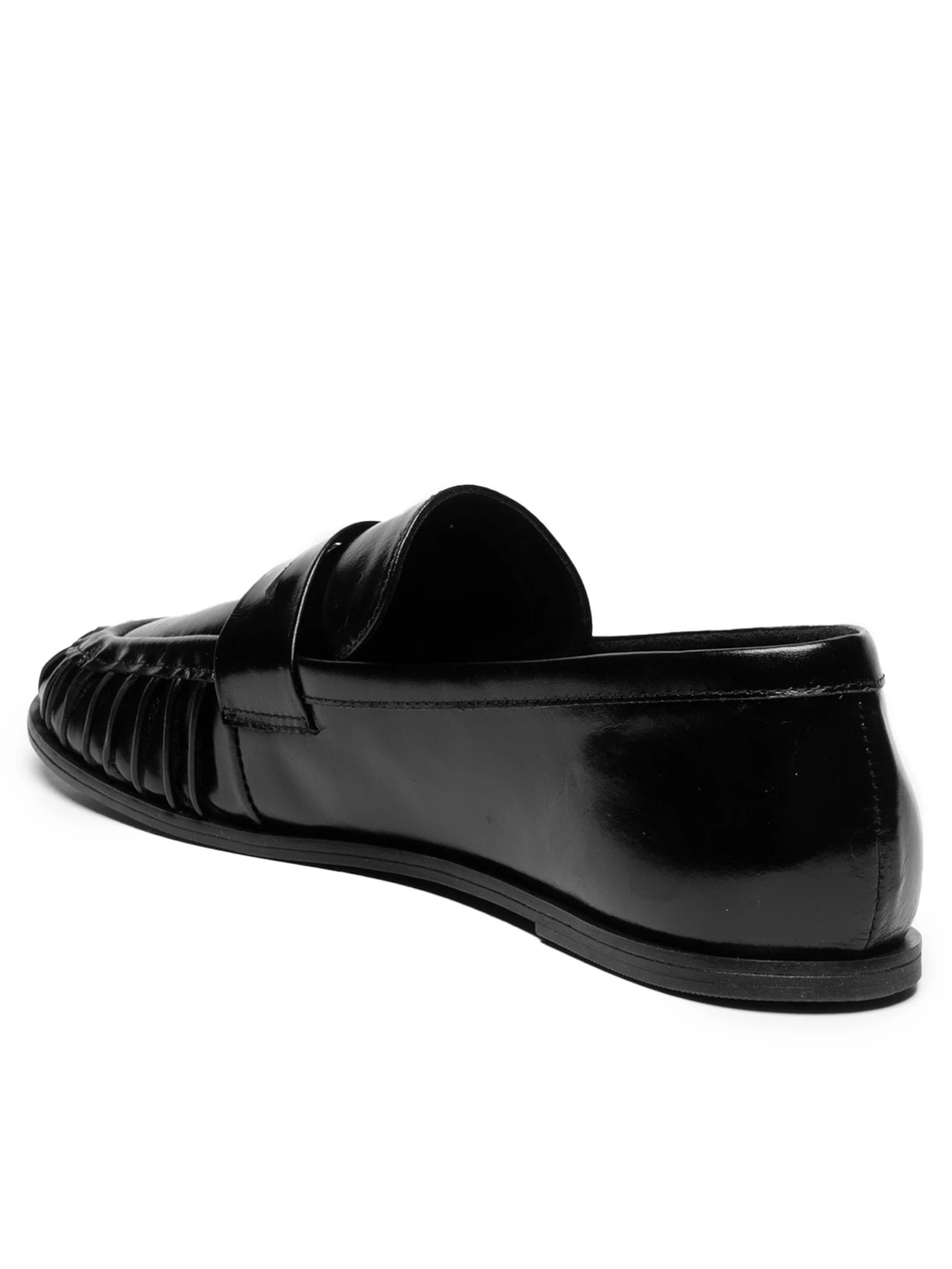 Mocassim Feminino Em Couro Preto Basiq