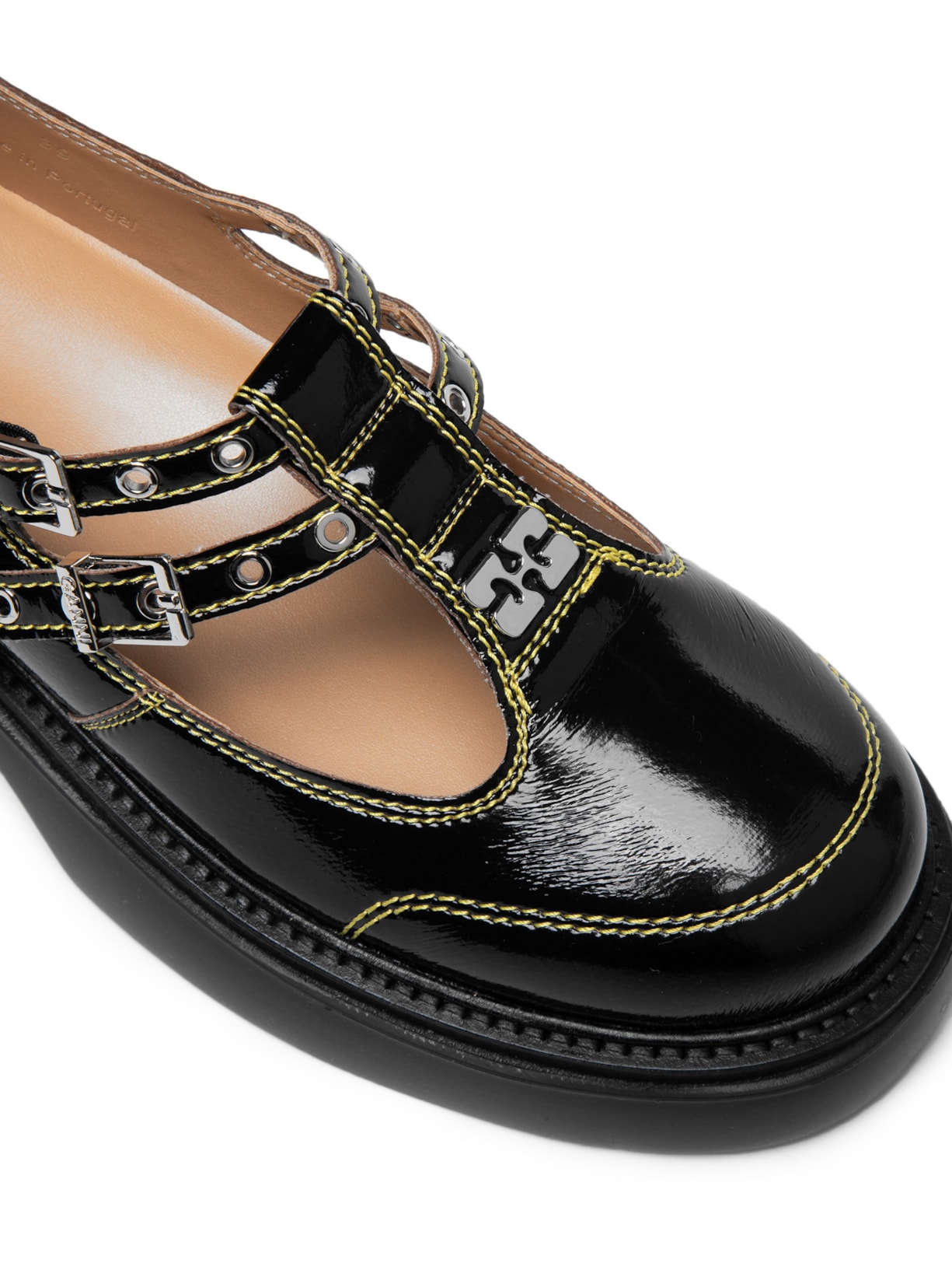 Mocassim Feminino Everyday Buterfly Mary Jane Naplack Preto Ganni
