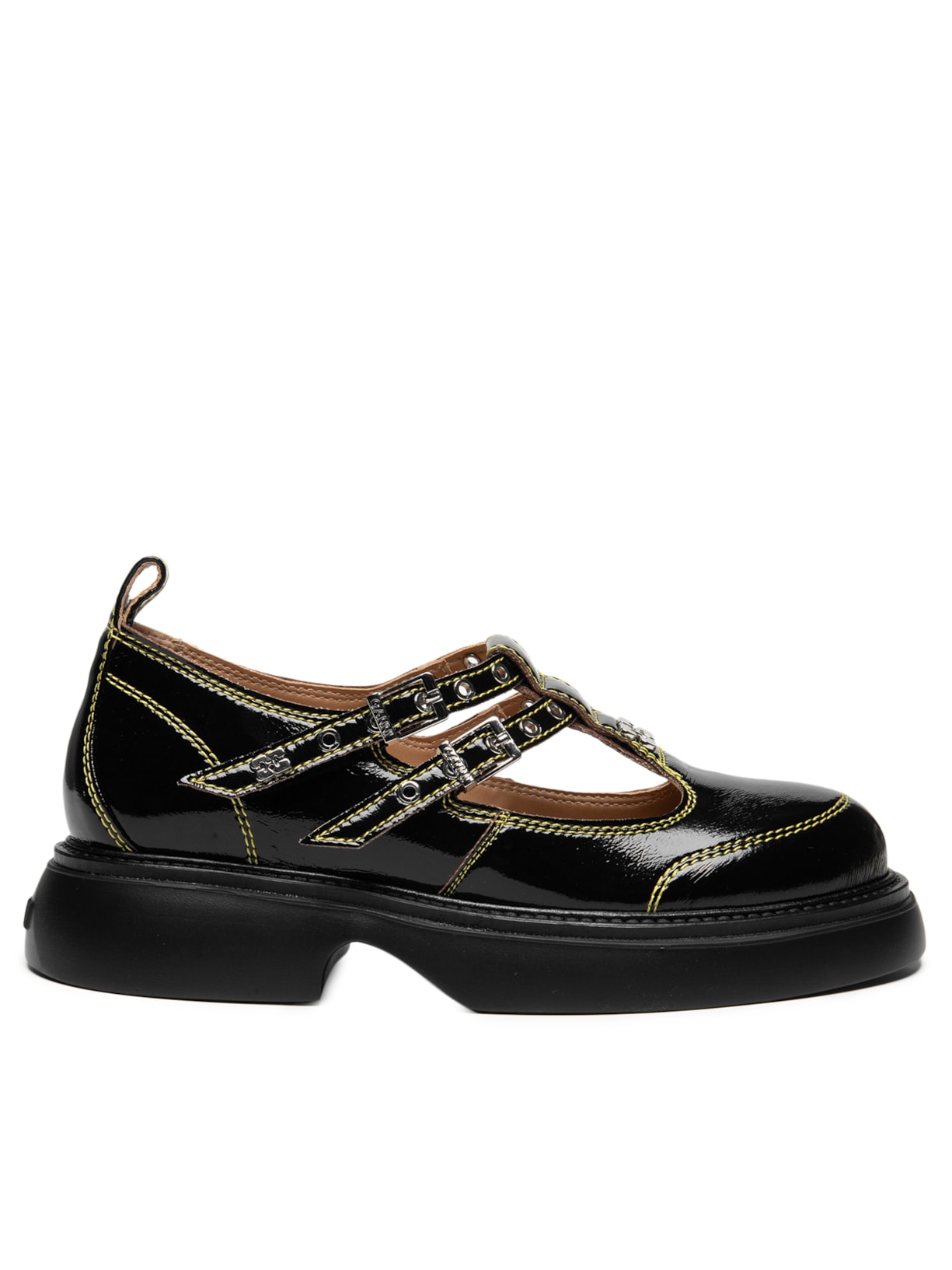 Mocassim Feminino Everyday Buterfly Mary Jane Naplack Preto Ganni