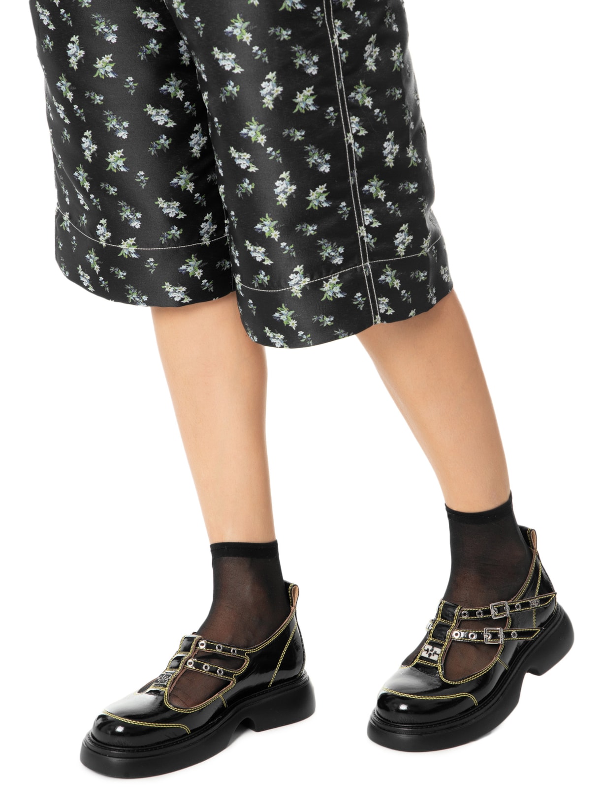 Mocassim Feminino Everyday Buterfly Mary Jane Naplack Preto Ganni
