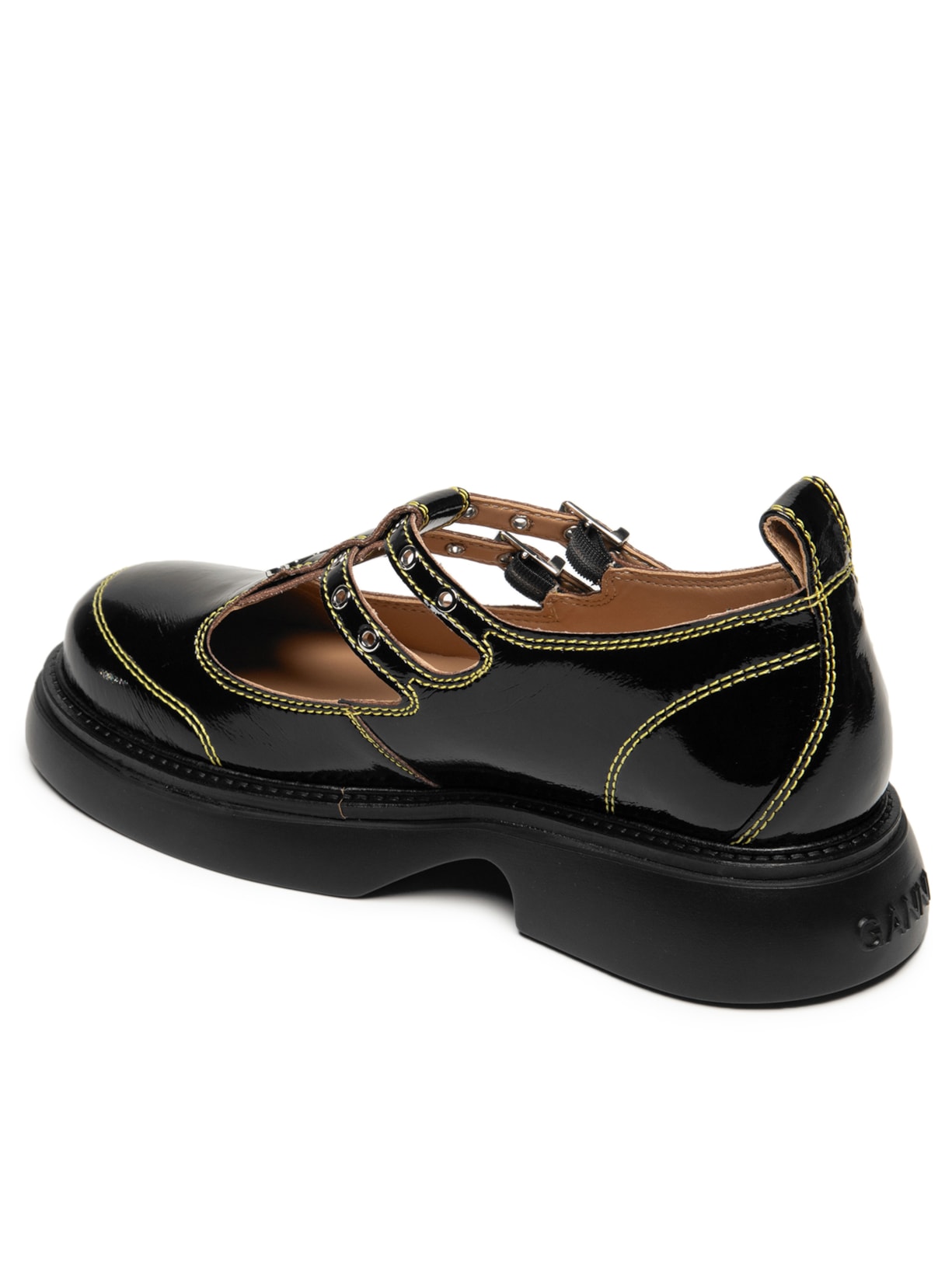 Mocassim Feminino Everyday Buterfly Mary Jane Naplack Preto Ganni