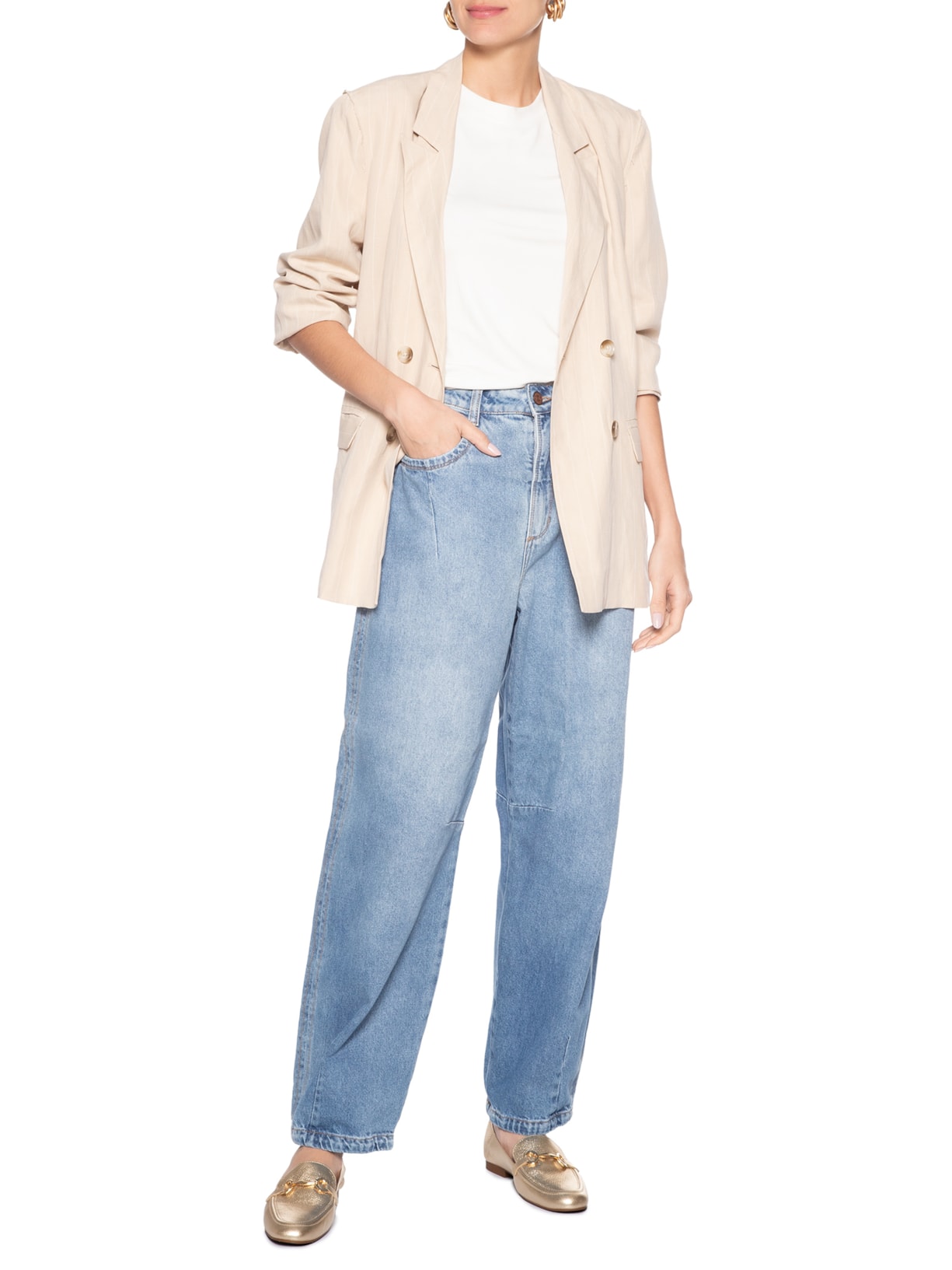 Mocassim Feminino Floate Split Metal Dourado Arezzo