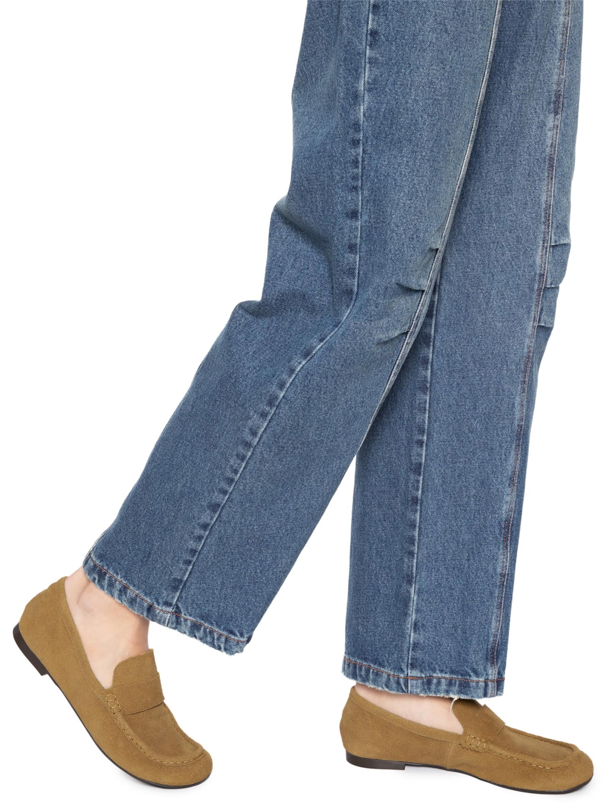 Mocassim Feminino Loafer Em Camurça Bege '2Essential