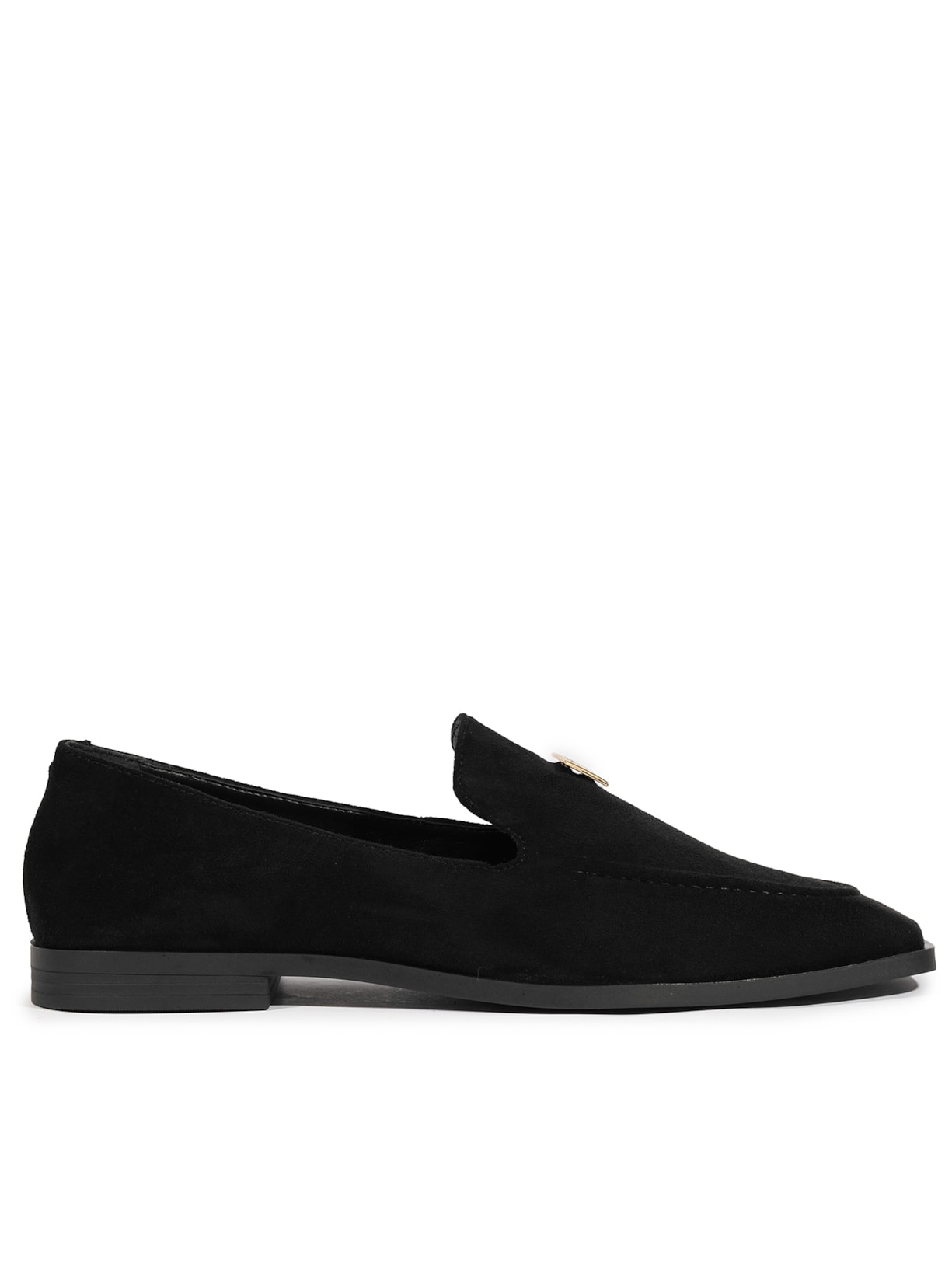 Mocassim Feminino Loafer New Basics Camurça - Preto