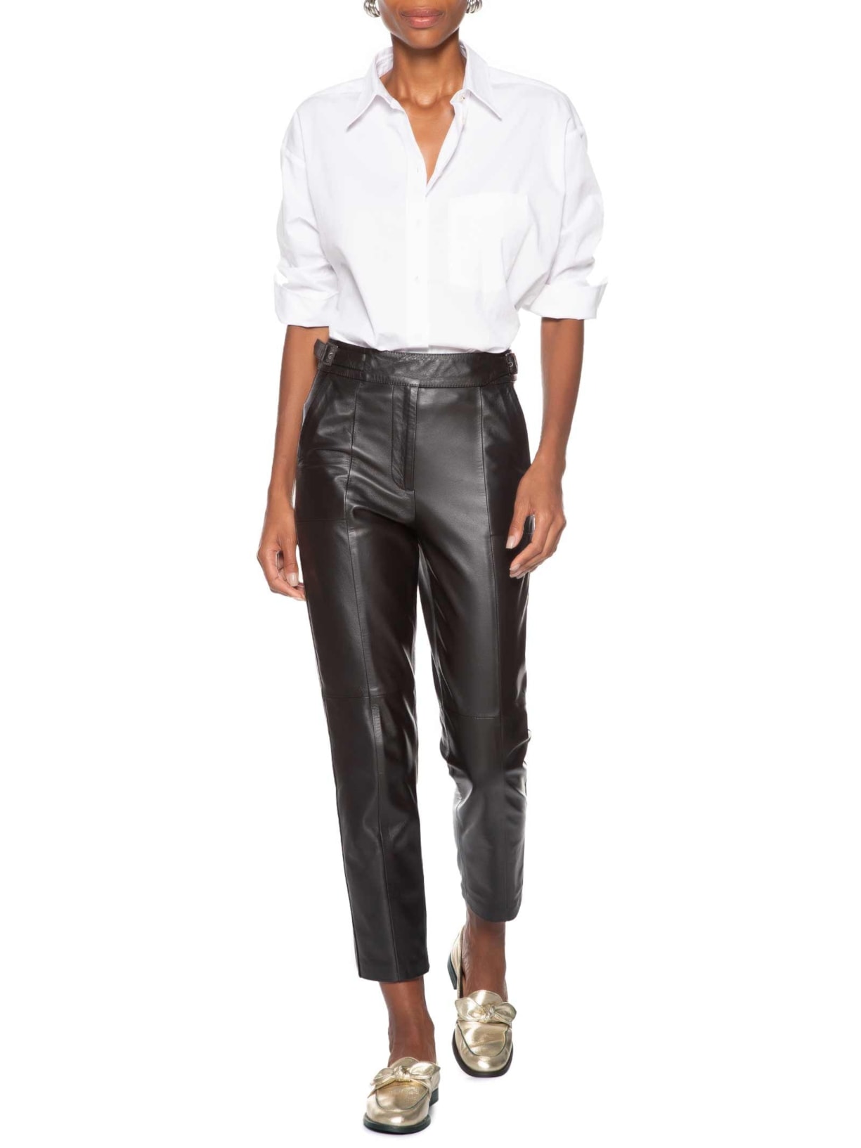 Mocassim Feminino Tiras Nó Dourado Arezzo