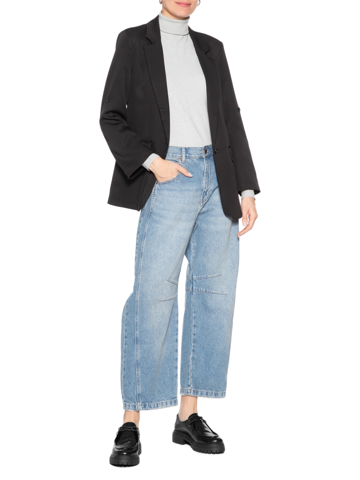 Mocassim Feminino Tratorado Em Couro Croco Preto Basiq