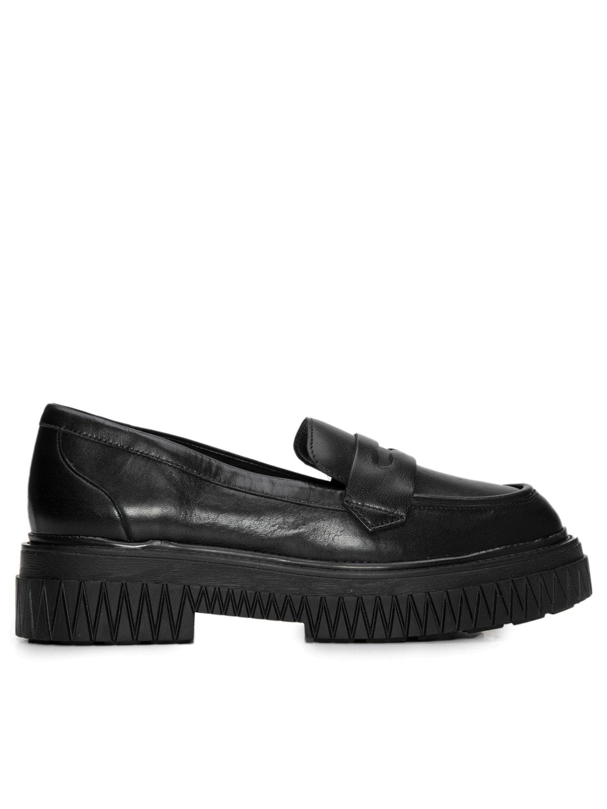 Mocassim Feminino Tratorado Viola Couro - Preto