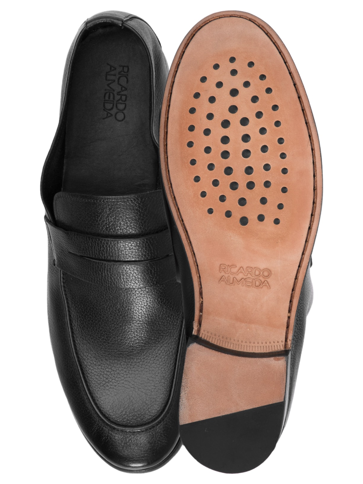 Mocassim Masculino Comfy Couro Floater Preto  Ricardo Almeida