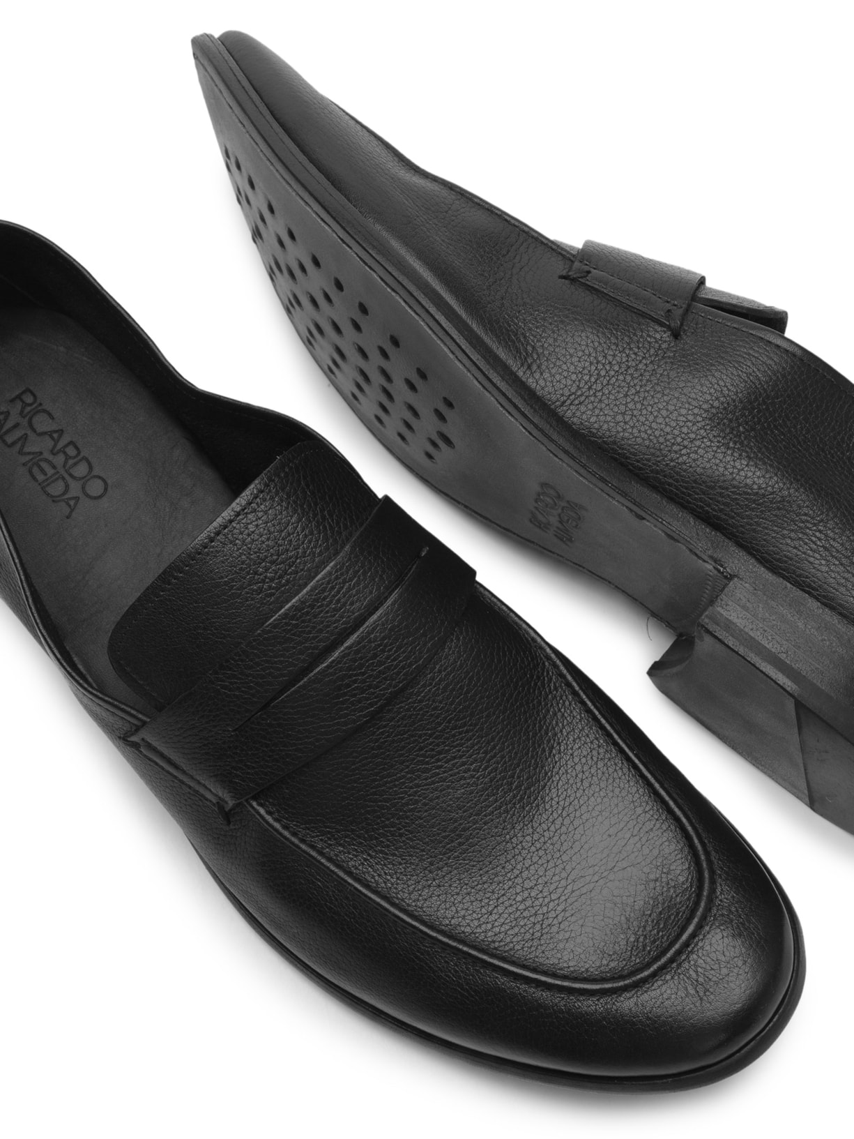 Mocassim Masculino Comfy Couro Floater Preto  Ricardo Almeida