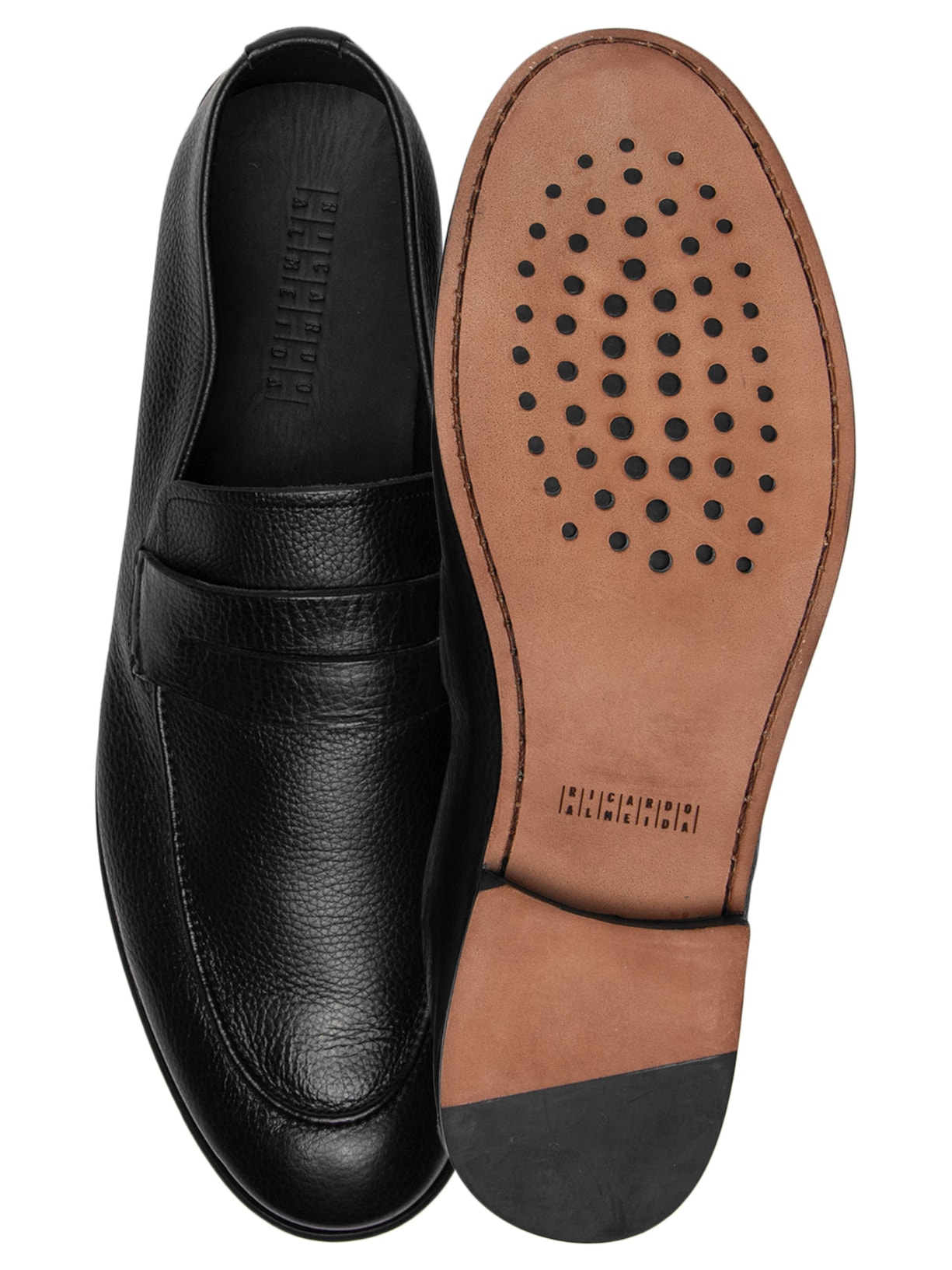 Mocassim Masculino Comfy Couro Floater Preto  Ricardo Almeida