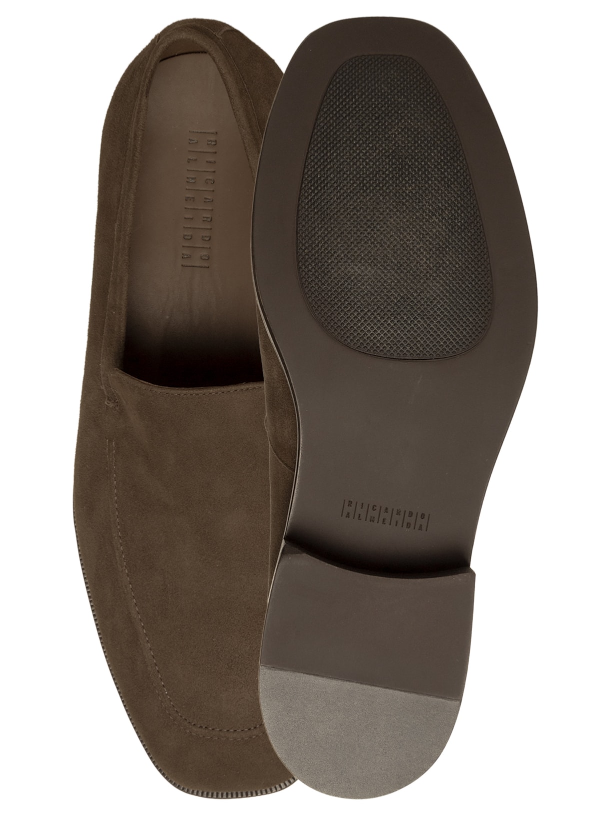Mocassim Masculino Costura Quadrado Camurça Marrom Ricardo Almeida