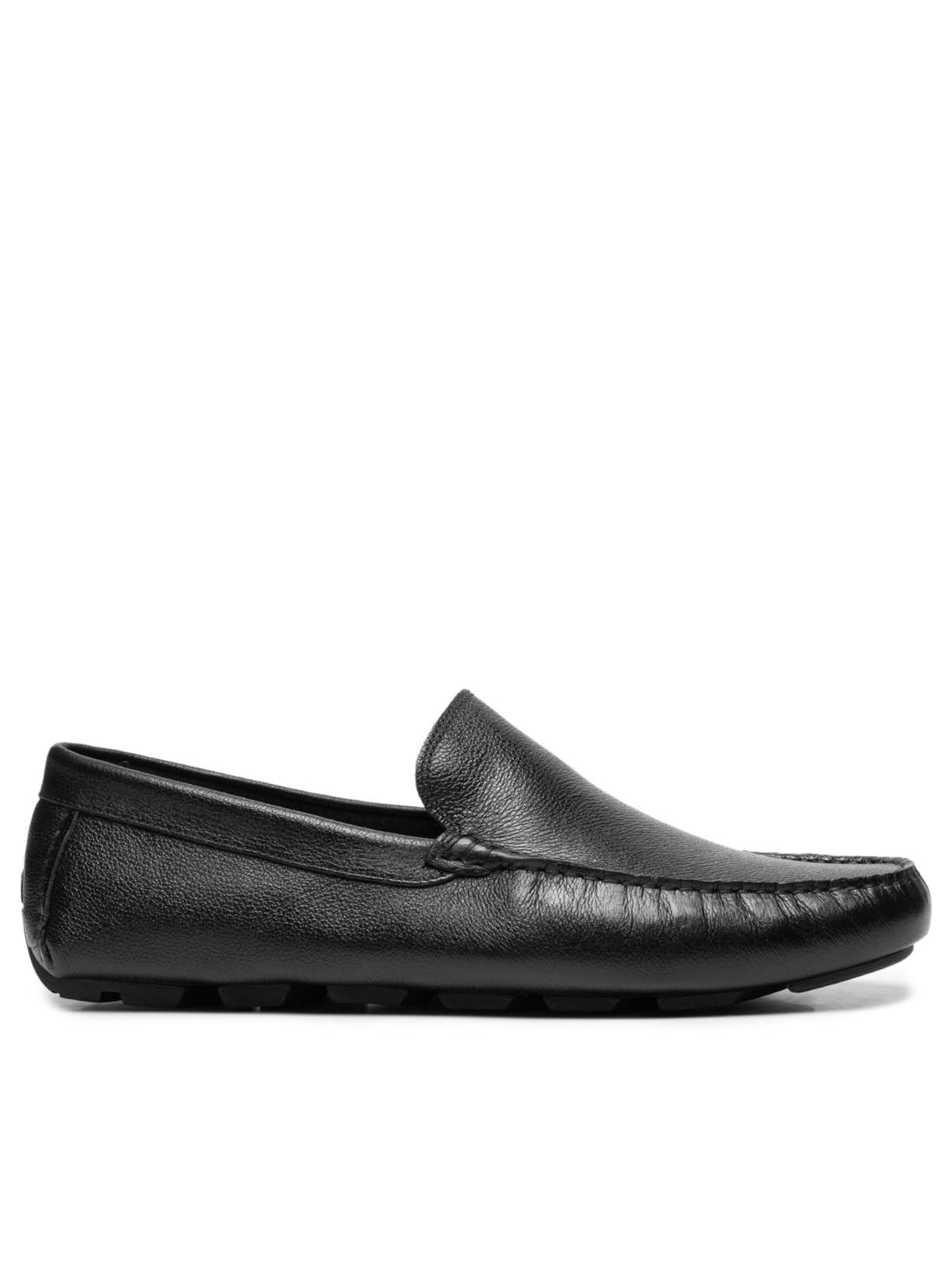 Mocassim Masculino Em Couro Clássico - Preto