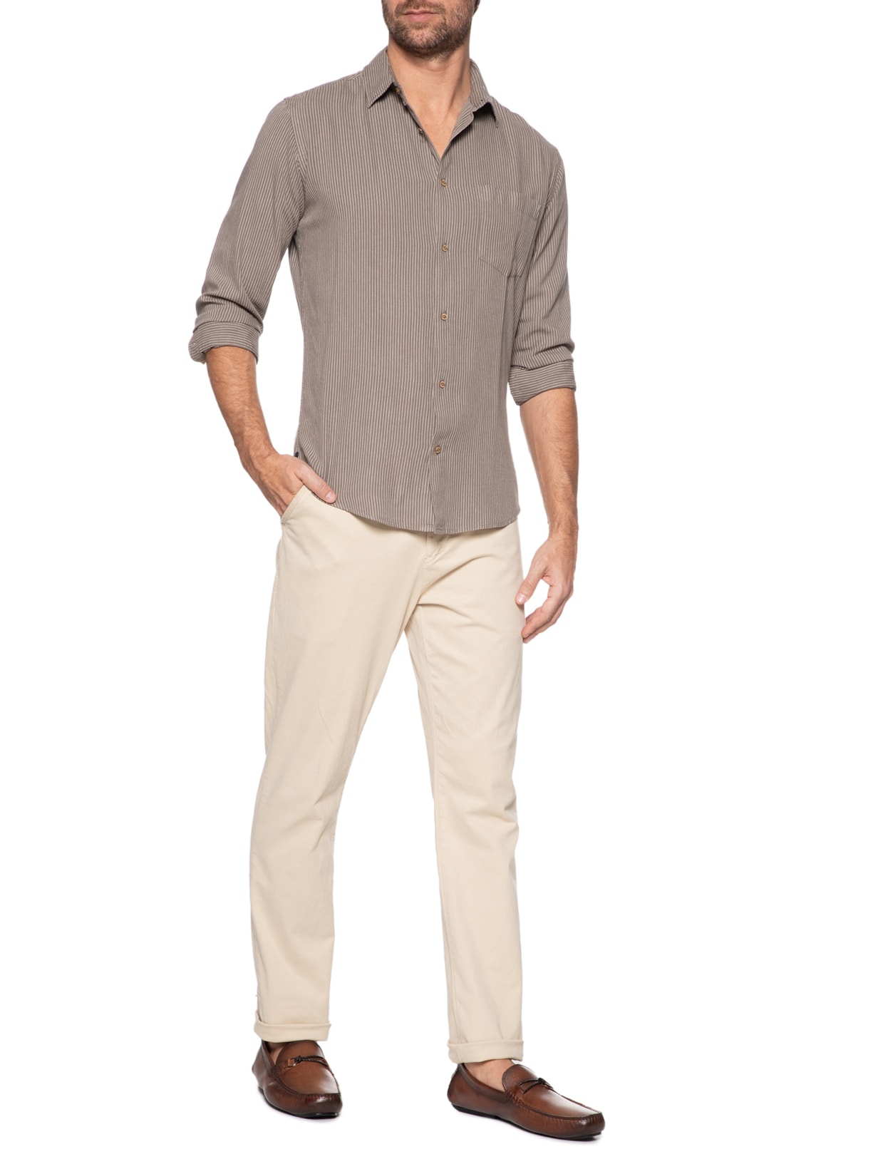 Mocassim Masculino Em Couro Com Gravata Em Metal Marrom '2 Essential