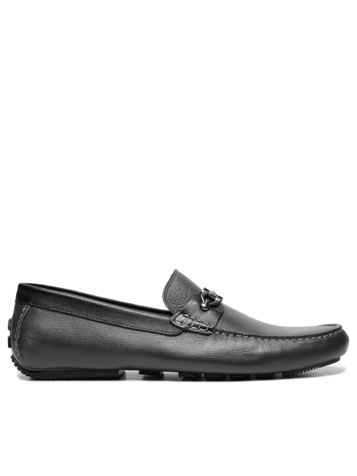 Mocassim Masculino Em Couro - Preto