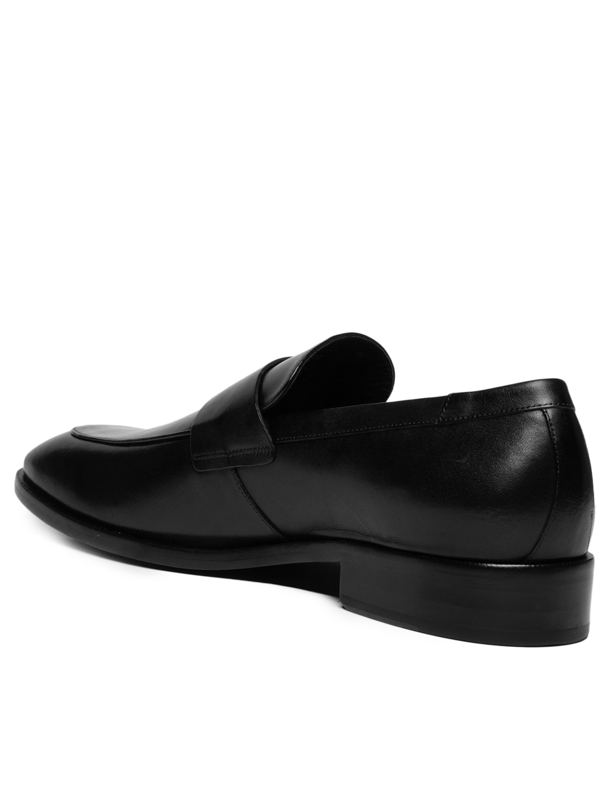 Mocassim Masculino Gravata Couro Liso Sola Quadrada Preto Ricardo Almeida