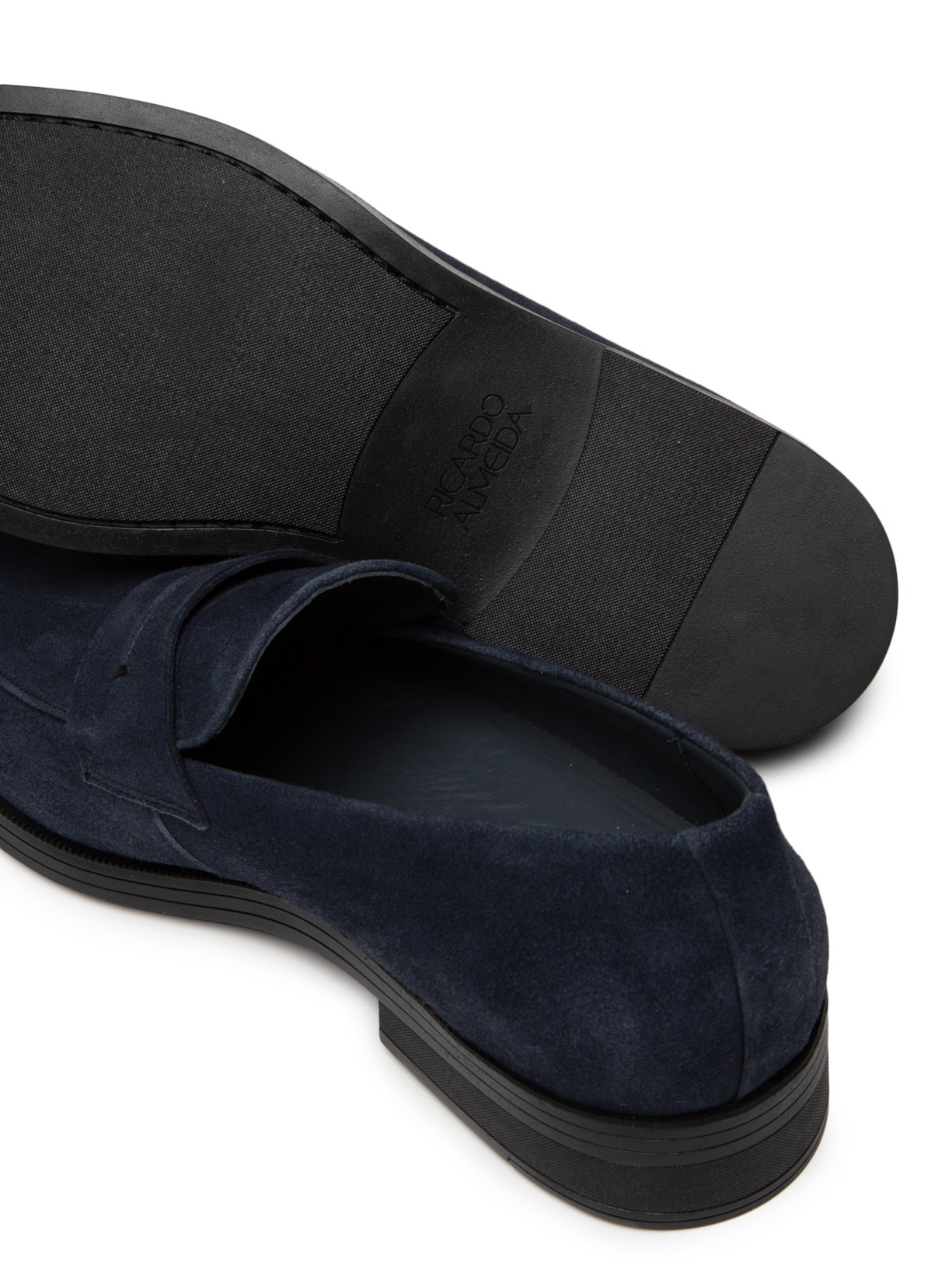 Mocassim Masculino Gravata Em Camurça E Sola Borracha Azul Ricardo Almeida