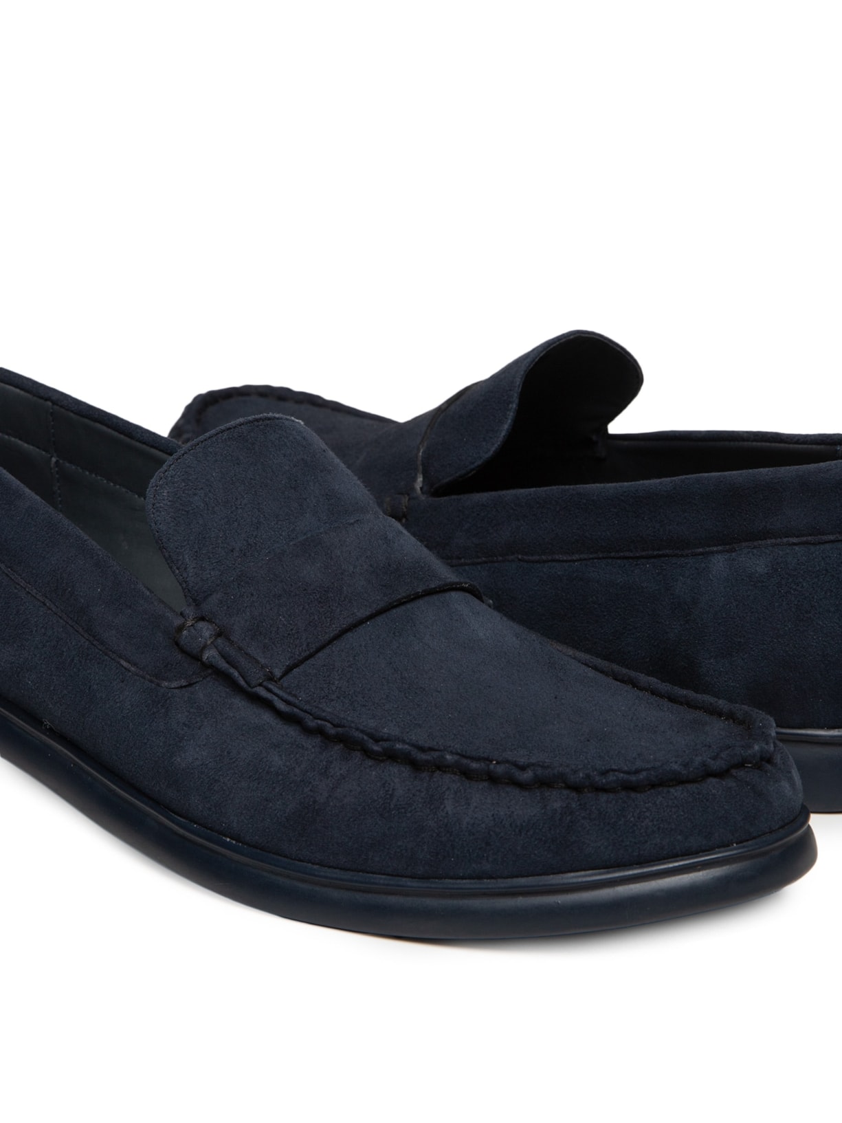Mocassim Masculino Liso Gravata Lisa Camurça Sola Gel Azul Ricardo Almeida