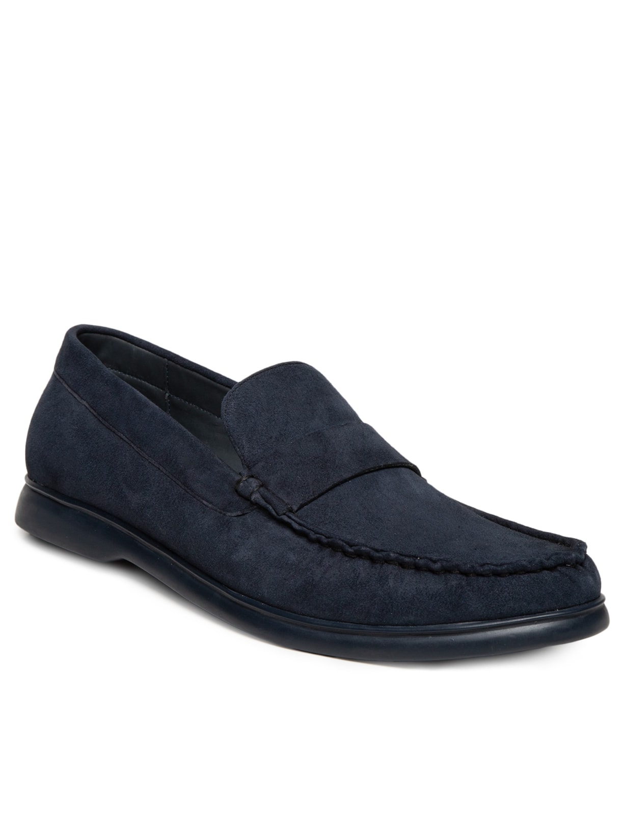 Mocassim Masculino Liso Gravata Lisa Camurça Sola Gel Azul Ricardo Almeida